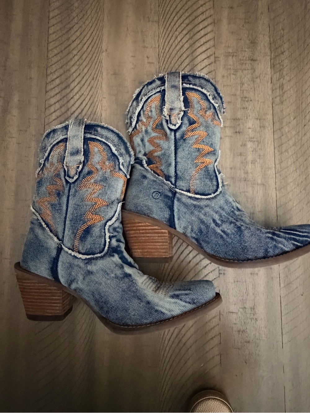 Dingo Y’all Need Dolly DI950 Blue Denim Western Cowboy Boots Size 9M - Picture 5 of 16